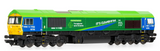 Hornby R30151 GBRf, HS2 Class 66, Co-Co, 66796 'The Green Progressor' - Era 11