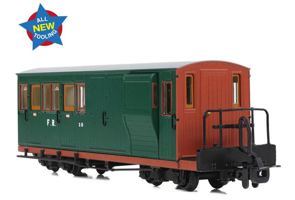 394-080 Ffestiniog Railway Brake Third No. 10 FR Green with Red Ends