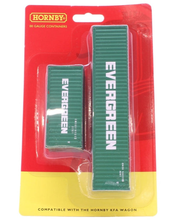 Hornby R60042 Evergreen Container Pack, 1 x 20 and 1 x 40 Containers - Era 11