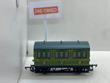 Pre-Owned - Hornby - R4135 -  SR Olive Four-wheel Coach`350’  - OO Scale - #ST 0503190