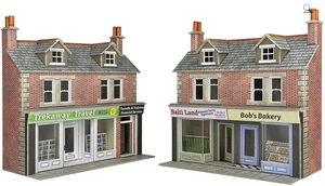 METCALFE - PO306 00/HO SCALE LOW RELIEF SHOP FRONTS – BRICK