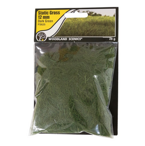 WFS625 12mm Static Grass Dark Green - Woodland Scenics