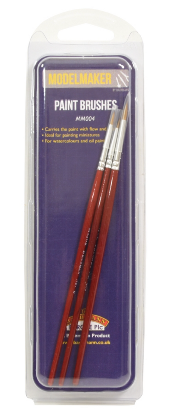 MM004 - Three Paint Brushes (Sizes 000, 0 & 2)