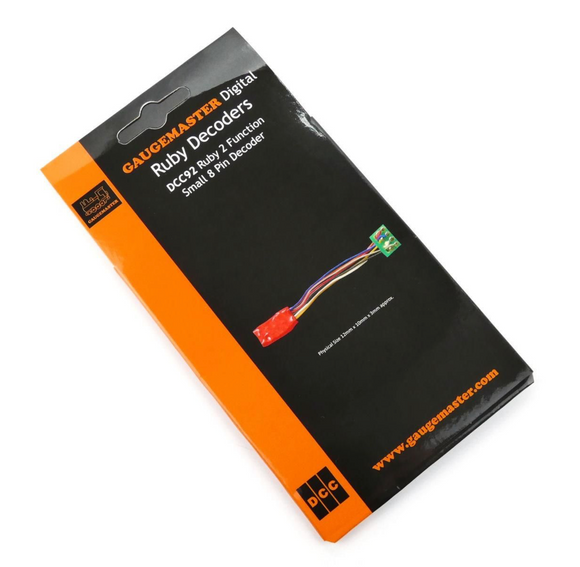 Gaugemaster - DCC92 Ruby Series 2 Function Small DCC Decoder 8 Pin