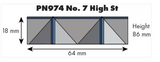 PN974 - Metcalfe - Low relief Shop Front 7 High Street -  N Scale