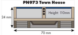 PN973  - Metcalfe - Low relief Town House - N Scale