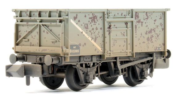 Graham Farish 377-227E  BR 16T Steel Mineral Wagon With Top Flap Doors BR Grey (Early) Weathered