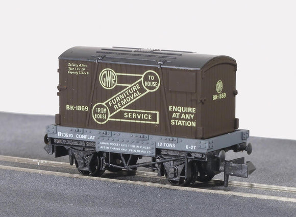 Peco NR-20 N Conflat Wagon GWR Furnature Removals