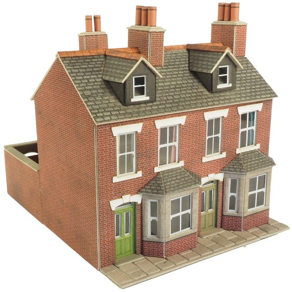 PO261 Metcalfe OO / HO scale - Red Brick Terraced Houses