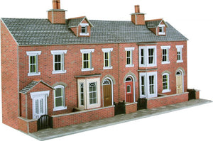 PO274 00/H0 SCALE LOW RELIEF RED BRICK TERRACED HOUSE FRONTS