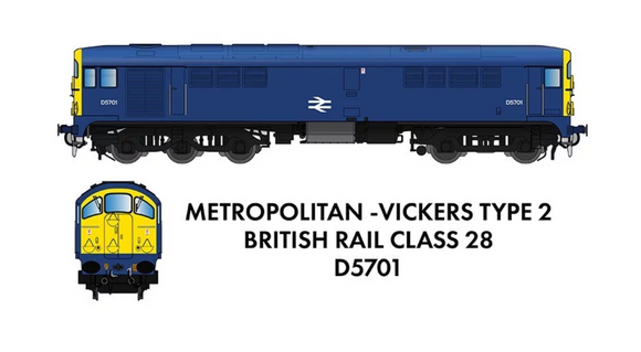 Rapido Trains Class 28 BR Blue D5701