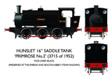 Rapido Trains - 16″ Hunslet – “Primrose No.2” NCB Lined Black - DCC Ready