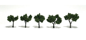 Woodland Scenics 1¼"-2" Ready Made Medium Green (5/Pk) - WTR1502