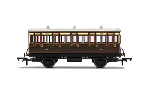 R40112 GWR, 4 Wheel Coach , 3rd Class, Fitted Lights, 1889 - Era 2/3
