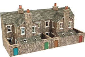 PO277 00/H0 SCALE LOW RELIEF STONE TERRACED HOUSE BACKS