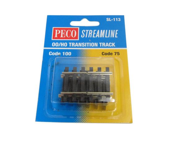Peco Streamline SL-113 OO/HO Transition Track Code 100 - Code 75 4 Transition pack