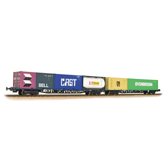 Bachmann 38-627 FGA Freightliner Wagons BR Blue with Maritime Containers Twin Pack