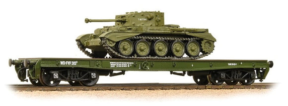 38-725 WD 50T 'Warflat' Bogie Wagon WD Khaki Green Cromwell MK4 Tank