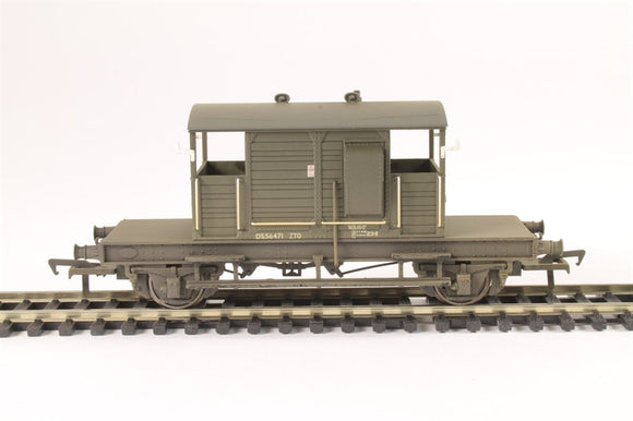 38-404A 25 Ton Pill Box brake van ZTP DS56409 in BR departmental olive green - weathered